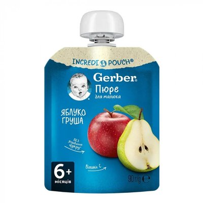Пюре яблуко-груша Gerber, 90 г 2693710 фото