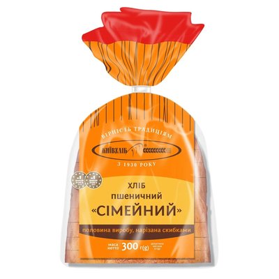 Хліб Сімейний нарізний Київхліб, 300 г 3838010 фото