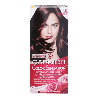 Крем-краска для волос интенсивный цвет 4.12 Перламутровый каштановый Color Sensation Garnier, 110 мл 3586790 фото