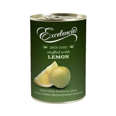 Оливки зеленые фаршированые лимоном Excelencia, 314мл 4148270 фото