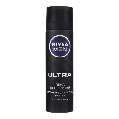 Піна для гоління для чоловіків з активованим вугіллям Ultra Nivea, 200 мл 3148250 фото
