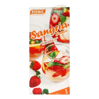 Напій винний 7% білий солодкий з соком манго та персика Sangria Bianco Picnic, 1л 4284390 фото