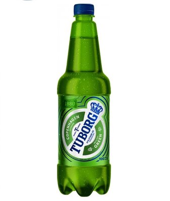 Пиво світле Tuborg green, 0.9 л 4003840 фото