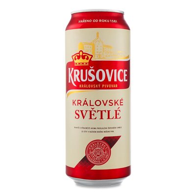 Пиво светлое ж/б Krusovice, 0.5 л 2850360 фото