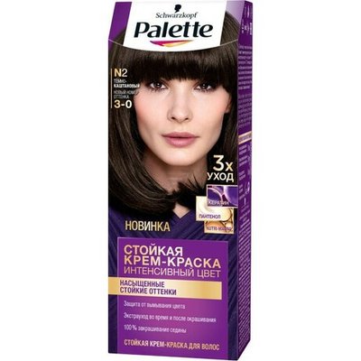 Фарба для волосся 3-0 (N2) Темно-каштановий Palette, 110 мл 254774 фото