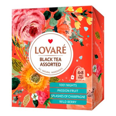 Чай черный пакетированный Ассорти Lovare, 32 шт/уп. 3677070 фото
