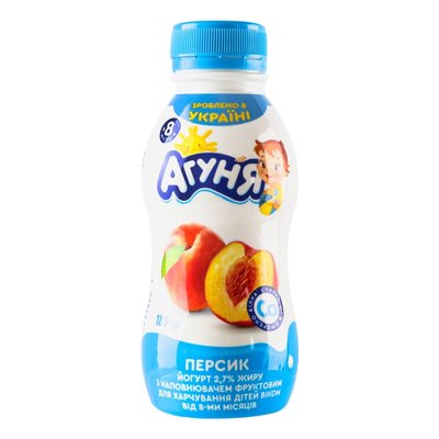 Йогурт 2.7% для детей Персик Агуня, 185 г 3895370 фото