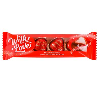 Цукерки With love з горіховим праліне у молочному шоколаді Любимов , 34 г 4241420 фото
