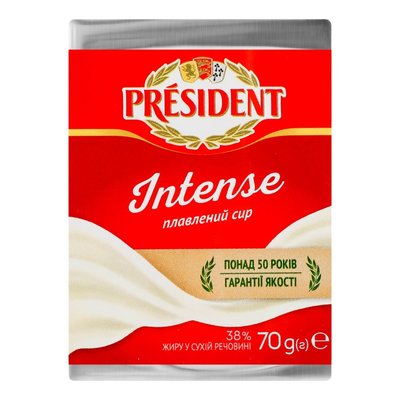 Сыр плавленый Интенс 38% Президент, 70г 4249010 фото