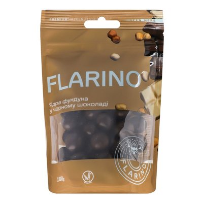 Фундук у чорному шоколаді, фасований в дой-пак Flarino, 100 г 4172540 фото