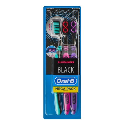 Щітка зубна Medium Black Allrounder Oral-B, 3 шт 3699310 фото