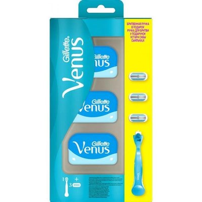 Набор ручка бритвенная+кассеты сменные Venus Gillette, 1шт 3846850 фото