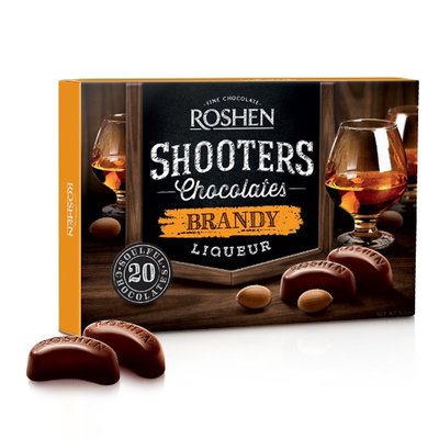 Цукерки шоколадні Brandy-liquor Shooters Roshen, 150 г 2742770 фото