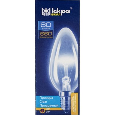 Лампа накаливания 60 Вт Свеча E14 Искра, 1 шт/уп. 748860 фото