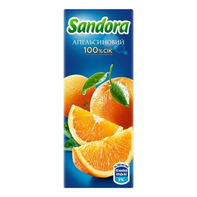 Сок апельсиновый восстановленный пастеризованный неосветленный Sandora, 0.2 л 4080500 фото