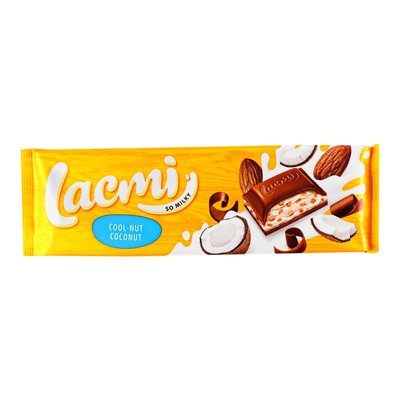 Шоколад молочный с миндалем кокосовым кремом Cool-Nut Coconut Lacmi Roshen, 280 г 3957650 фото