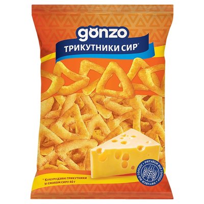 Кукурудзяні трикутники зі смаком сиру Gonzo, 40 г 3830940 фото
