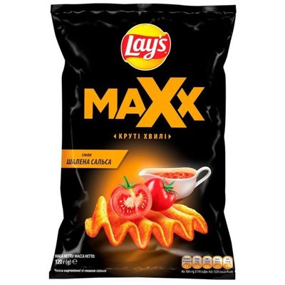 Чіпси зі смаком шаленої сальси Maxx Lay`s, 120 г 3984200 фото
