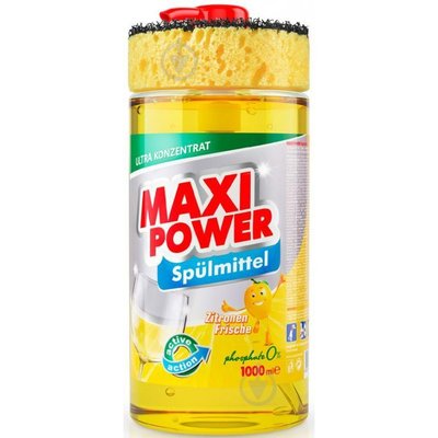 Засіб для миття посуду Лимон Maxi Power, 1 л 3000900 фото