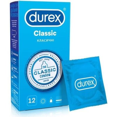 Презервативы латексные с силиконовой смазкой Classic Durex, 12 шт 2607530 фото