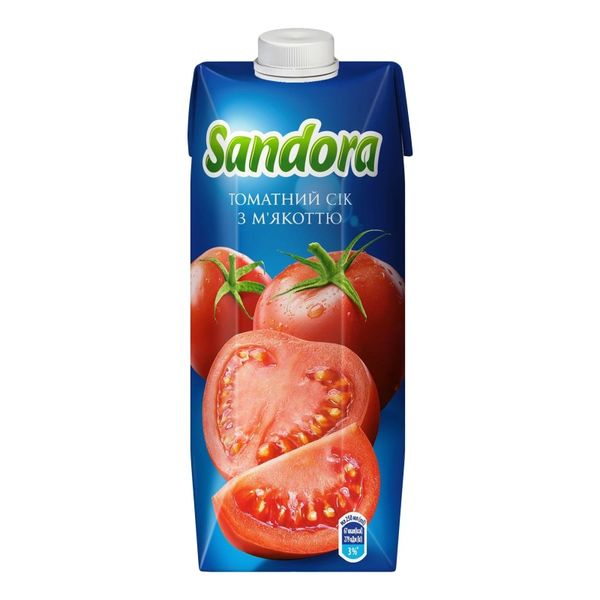 Сок томатный с мякотью стерилизованный Sandora, 0.5 л 4080640 фото