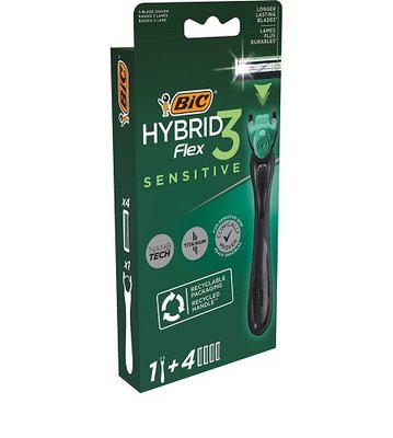 Станок для бритья мужской Flex 3 Hybrid с 4 сменными картриджами Bic 3581570 фото