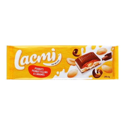 Шоколад молочный Peanuts Peanut Filling&Caramel Lacmi Roshen, 295 г 3414680 фото