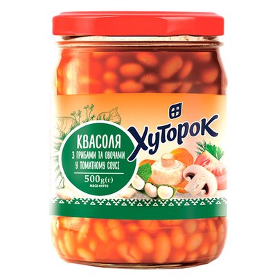 Консервированная фасоль в томатном соусе Хуторок, 500 г 2415760 фото