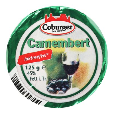 Сир 45% безлактозний Camembert Coburger м/у 125г 3508790 фото