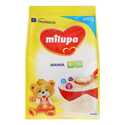 Каша молочна для дітей від 6міс суха манна Milupa, 210 г 2589560 фото