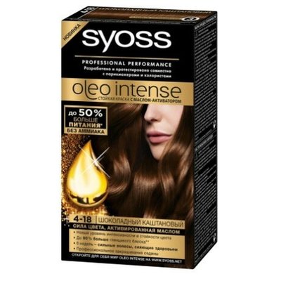 Краска для волос 4-18 Шоколадный каштановый Syoss, 115 мл 2506260 фото