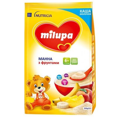 Каша молочная манная с фруктами Milupa, 210 г 2589510 фото