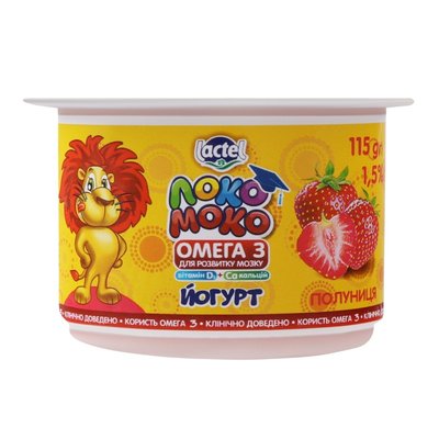 Йогурт 1.5% Полуниця з вітамінами Локо Моко, 115 г 2019690 фото