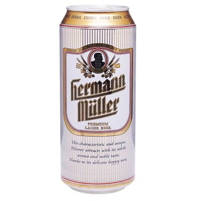 Пиво світле ж/б Hermann Muller, 0.5 л 4039330 фото