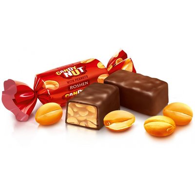 Цукерки шоколадні м'яка карамель з арахісом Candy Nut Roshen, 100 г 2419350 фото