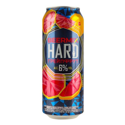 Пиво спеціальне зі смаком Grapefruit ж/б 6% Оболонь HARD Бірмікс, 0.5 л 1569350 фото