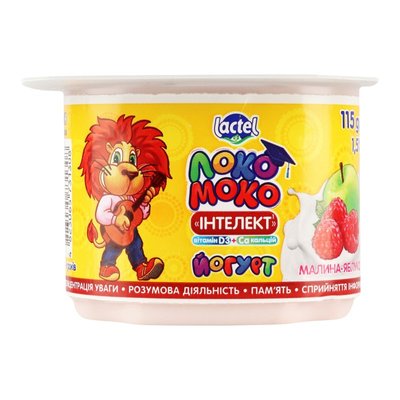 Йогурт 1.5% Малина-яблоко с витаминами Локо Моко, 115 г 4060300 фото