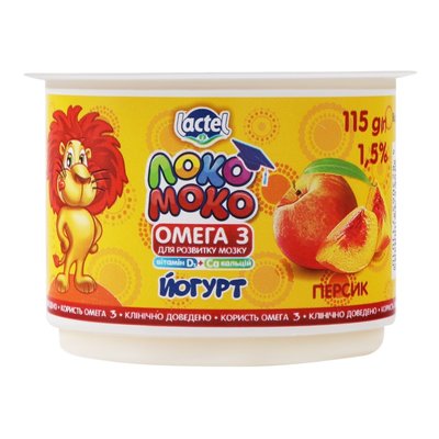 Йогурт 1.5% Персик з вітамінами Локо Моко, 115 г 2019700 фото