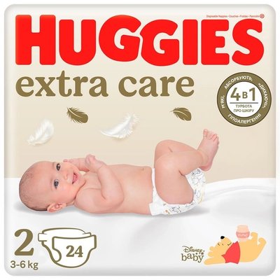 Подгузники детские extra care 2 convy Huggies 24шт 4121840 фото