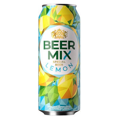 Пиво спеціальне зі смаком лимона ж/б Оболонь Бірмікс, 0.5 л 77411 фото
