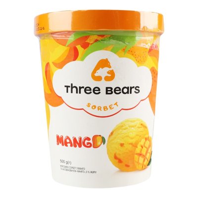 Мороженое сорбет Манго Три ведмеді, 500 г 3877350 фото
