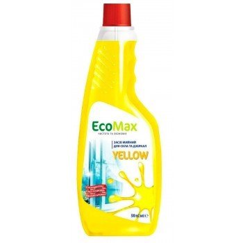 Засіб для миття скла запасний блок Yellow EcoMax, 500 мл 3832050 фото