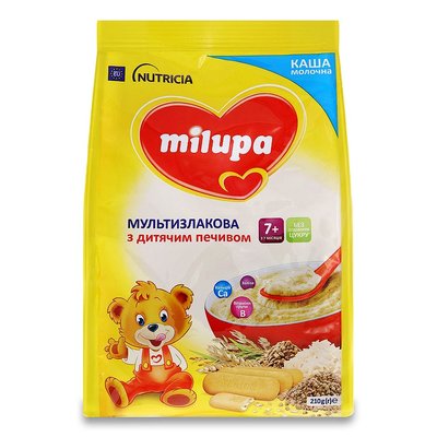 Каша молочная мультизлаковая с печеньем Milupa, 210 г 2589600 фото