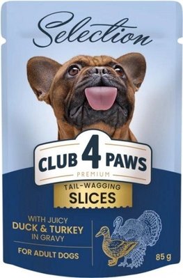 Корм вологий для дорослих собак малих порід Duck&Turkey Selection Premium Club 4 Paws д/п 85г 3874920 фото