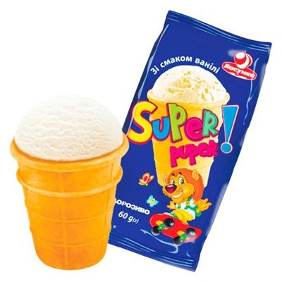 Морозиво зі смаком ванілі Супер-пупер Ласунка, 60 г 3522570 фото