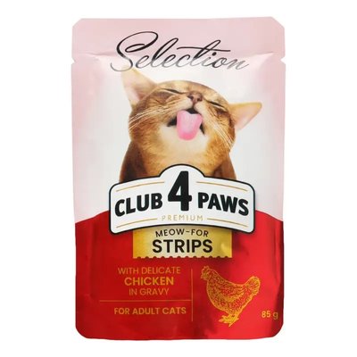Корм вологий для дорослих котів Chicken Selection Premium Club 4 Paws д/п 85г 3874400 фото