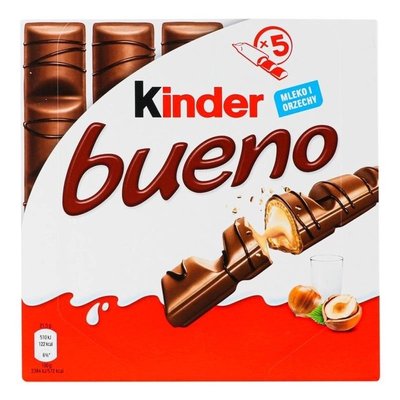 Вафлі із молочно-горіховою начинкою покриті молочним шоколадом Bueno Kinder к/у 107.5г 4120630 фото