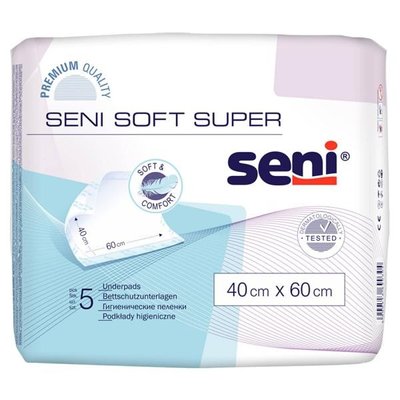 Пелюшки гігієнічні 40х60 см Soft Basic Seni, 5 шт 2104390 фото