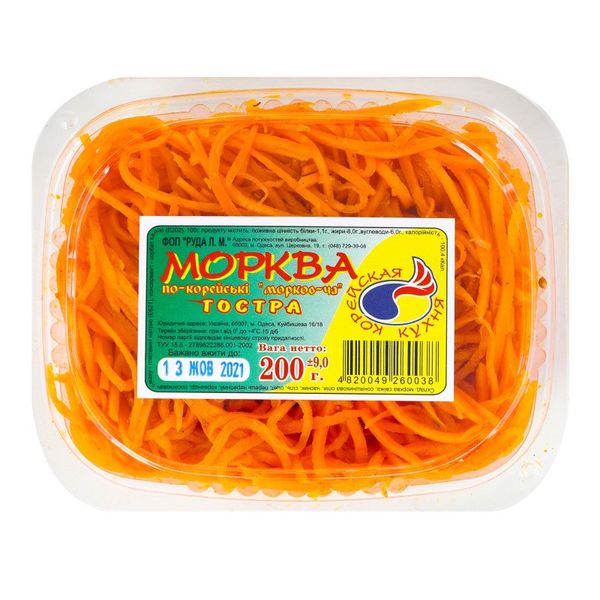 Морковь по-корейски Острая Морков-ча Корейская кухня, 200г 203700 фото