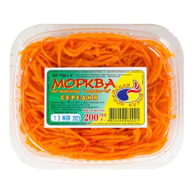 Морковь по-корейски Средняя Морков-ча Корейская кухня, 200г 203690 фото
